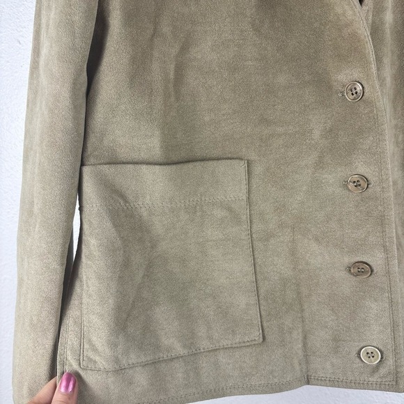 Vintage Samuel Robert by Peter Hatsi Androu Womens 6 Tan Suede‎ Button Up Blazer - Picture 2 of 8
